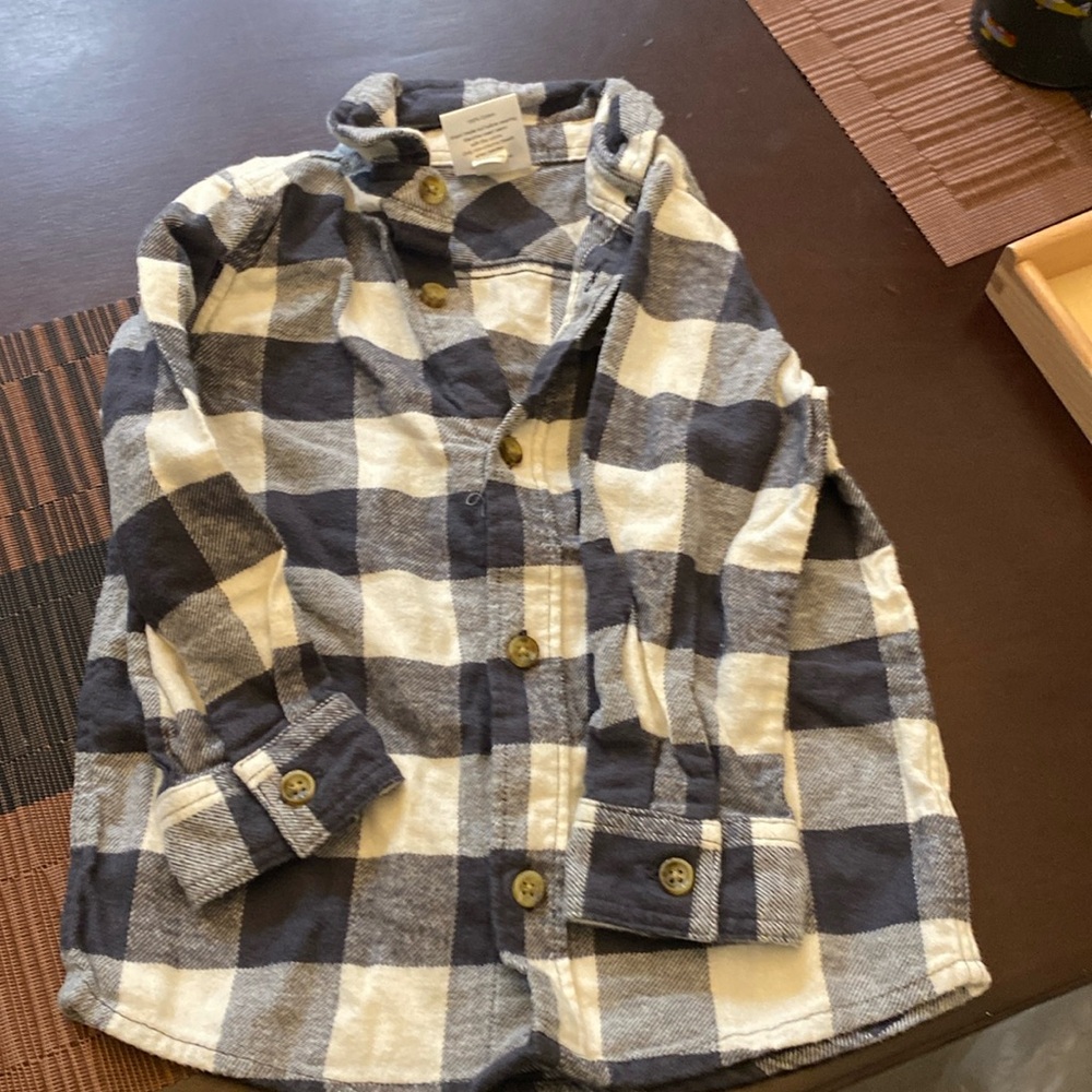 Jumping Beans Childs blue checkered button down